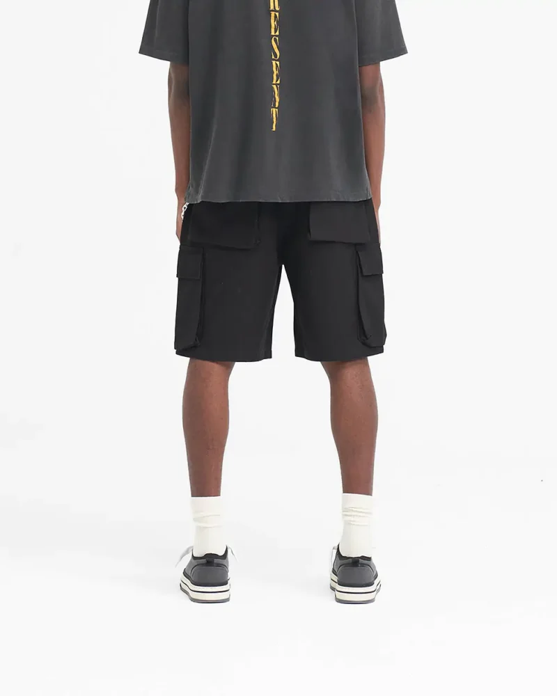 BAGGY COTTON CARGO BLACK REPRESENT SHORTS