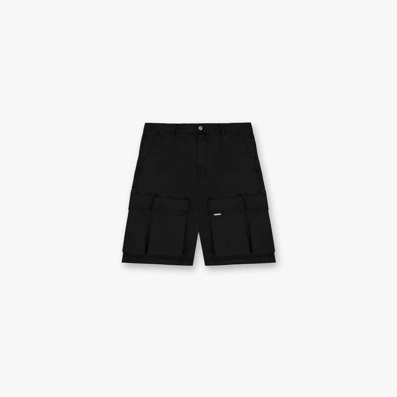 BAGGY COTTON CARGO BLACK REPRESENT SHORTS