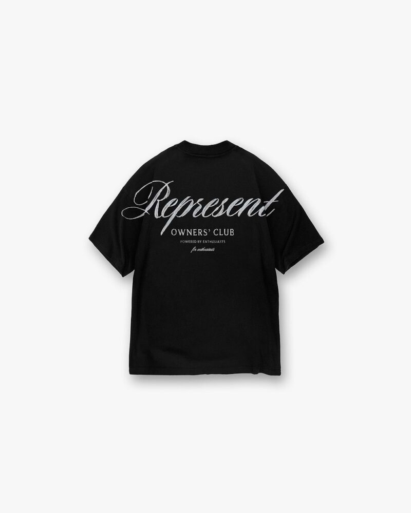 BLACK REPRESENT OWNERS CLUB SCRIPT T-SHIRT