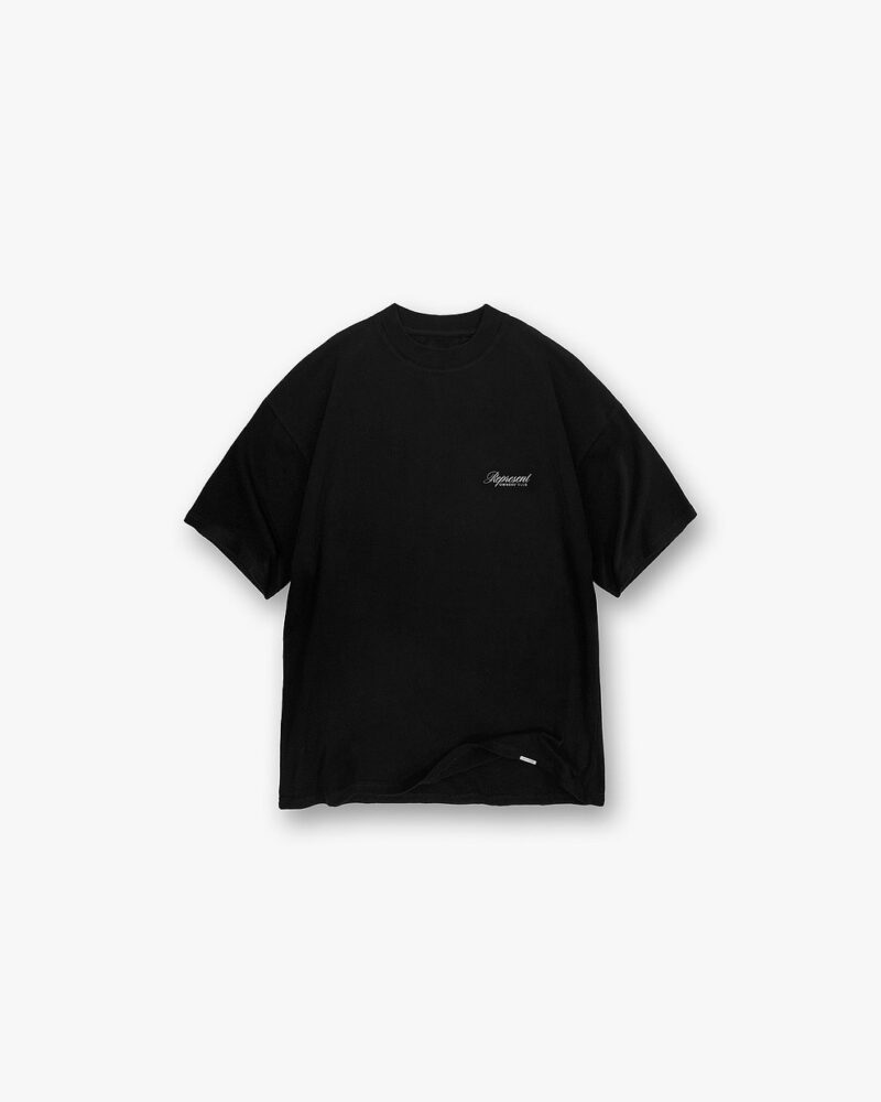 BLACK REPRESENT OWNERS CLUB SCRIPT T-SHIRT