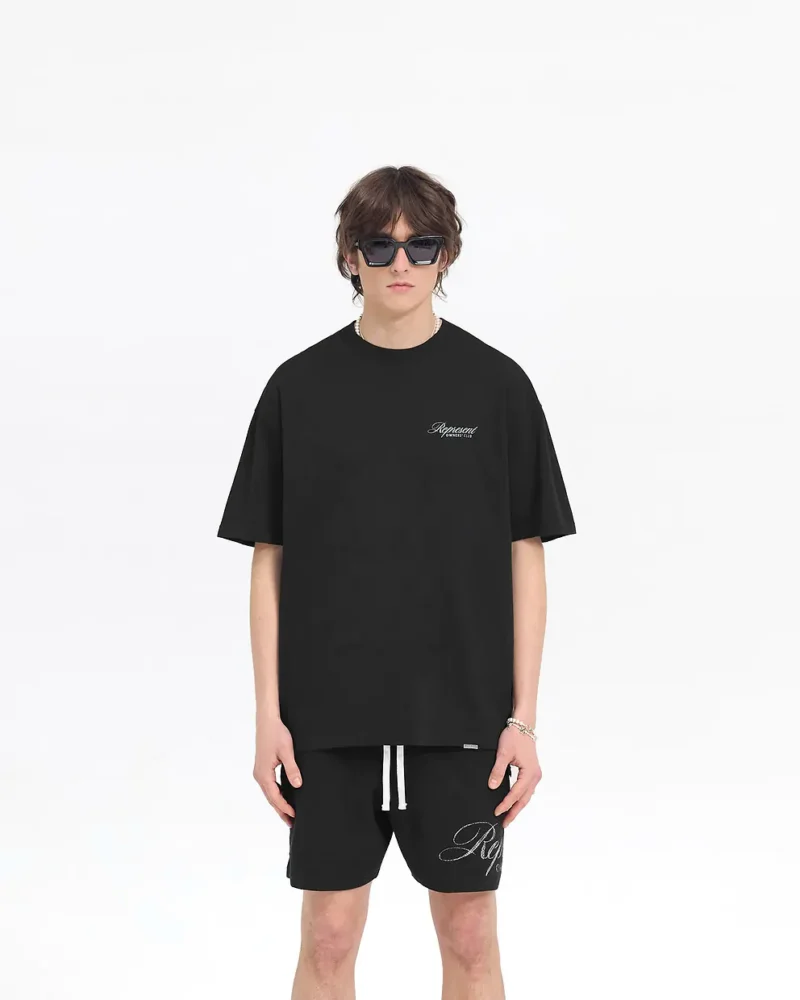 BLACK REPRESENT OWNERS CLUB SCRIPT T-SHIRT