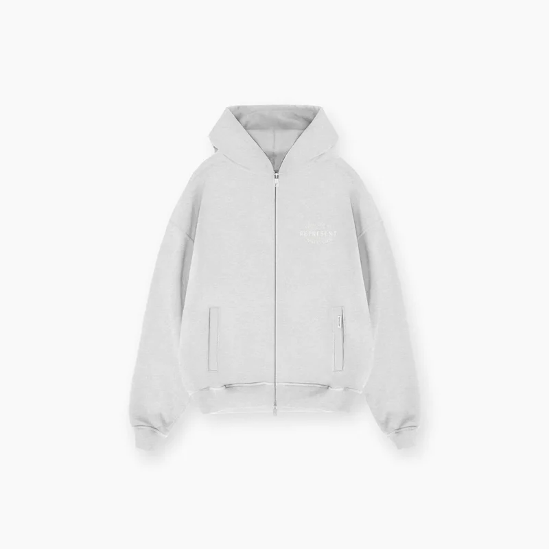 GREY REPRESENT OWNERS CLUB STAMP ZIP UP HOODIE