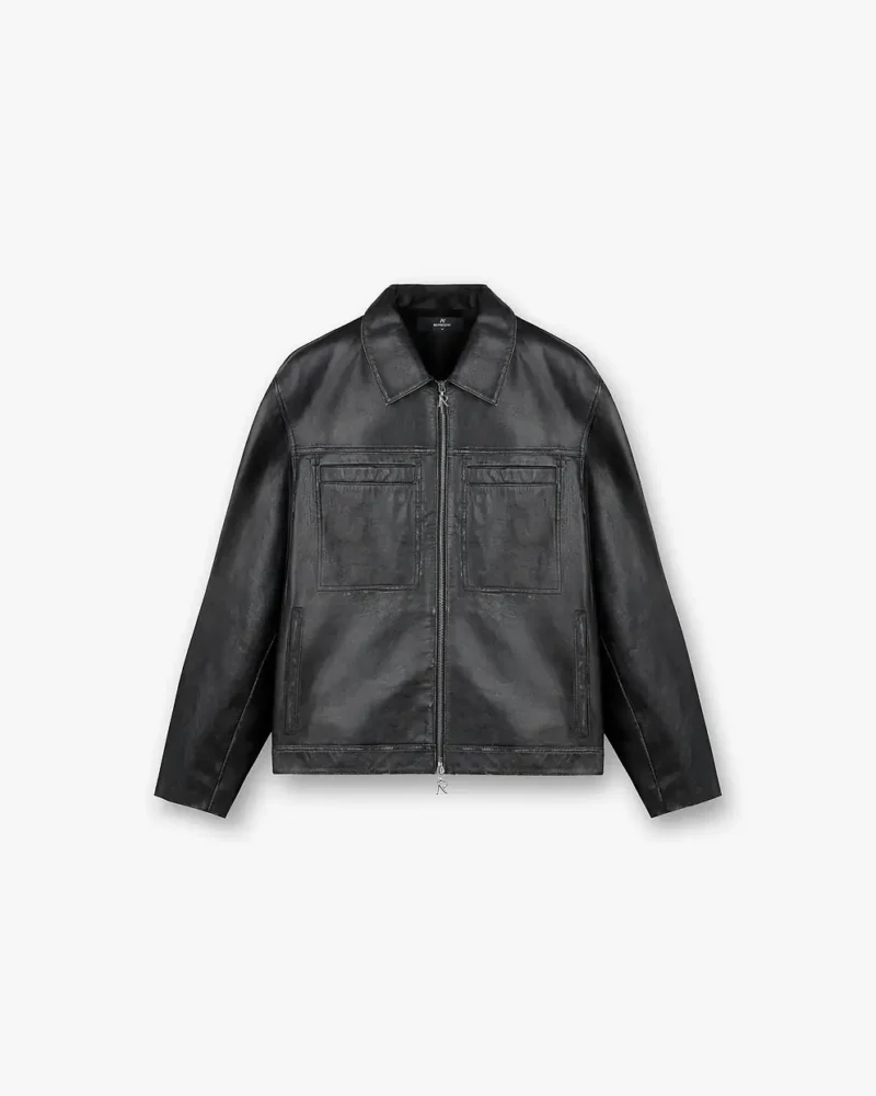 REPRESENT DISTRESSED LEATHER SMART JACKET