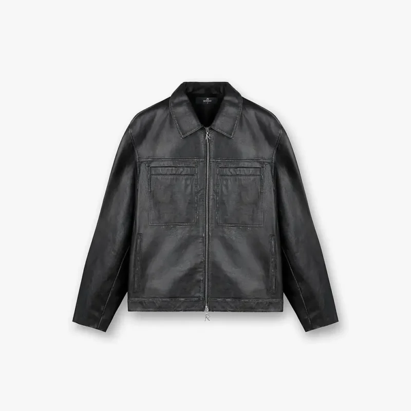 REPRESENT DISTRESSED LEATHER SMART JACKET