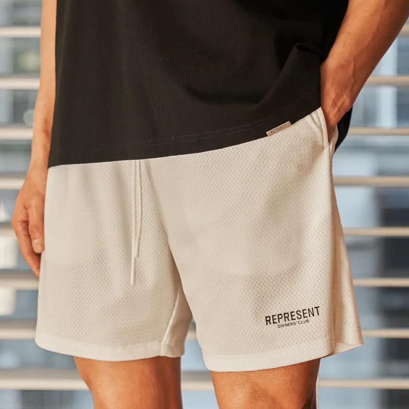 REPRESENT OWNERS CLUB MESH WHITE SHORTS